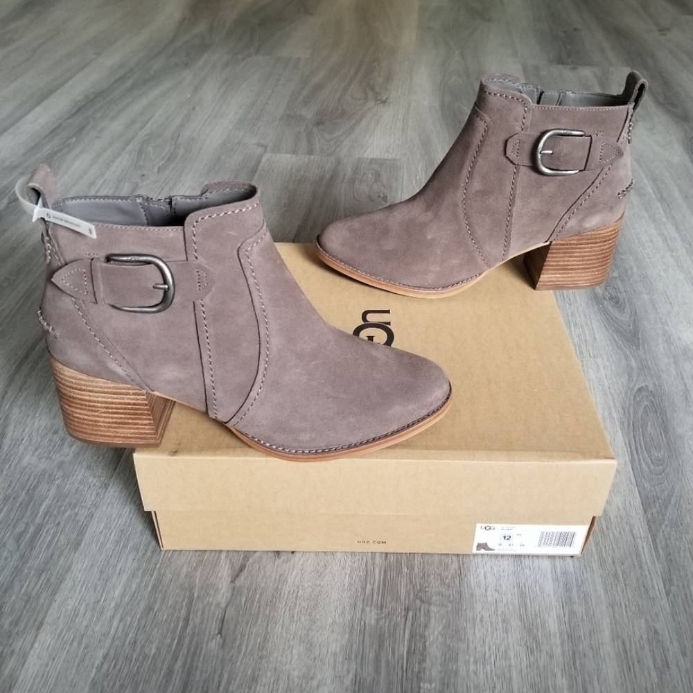 UGG Leahy Water-resistant Suede Ankle Booties